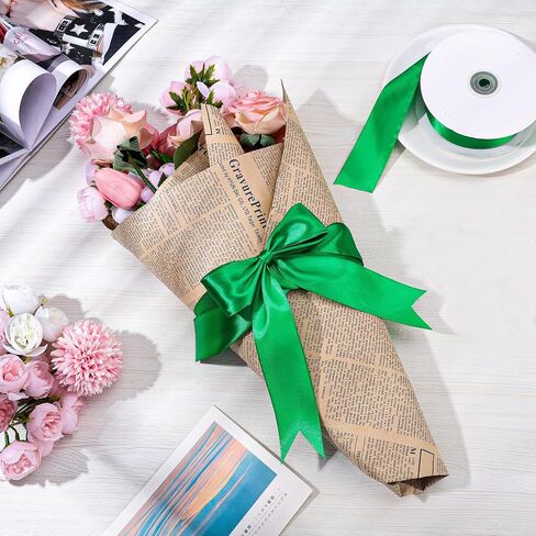 Ivory Ribbon 1 1/2 inch 60 Yards Double Faced Cream Satin Ribbon for Flower Bouquet Making Leis Gift Wrapping Wedding Bridal Baby Shower Home Decorations in Saudi Arabia