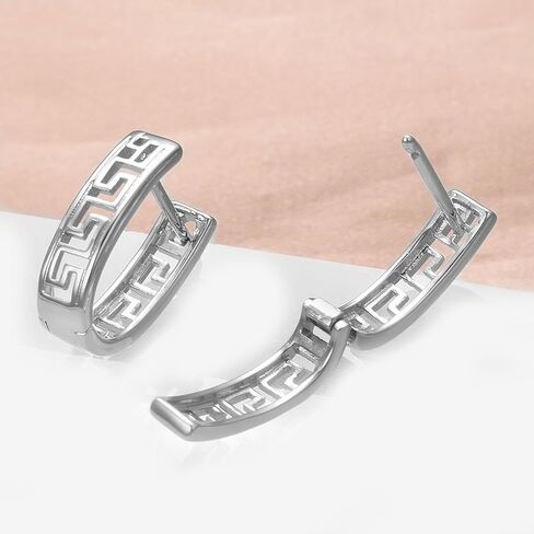 Huggie Hoop Greek Earrings For Women Unique 14K Gold Plated Cutout U Shaped Earrings Jewelry in Saudi Arabia