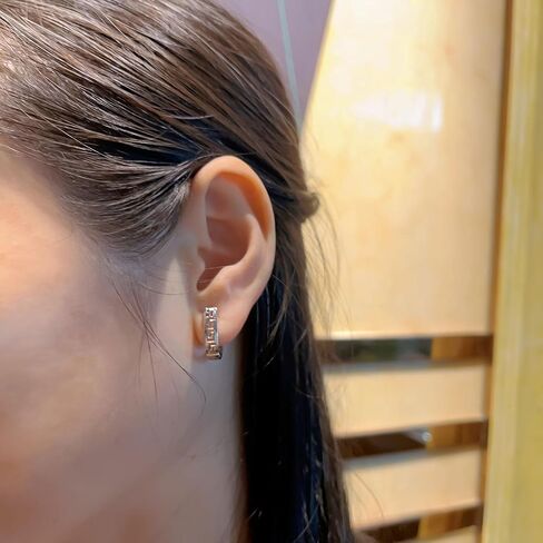 Huggie Hoop Greek Earrings For Women Unique 14K Gold Plated Cutout U Shaped Earrings Jewelry in Saudi Arabia