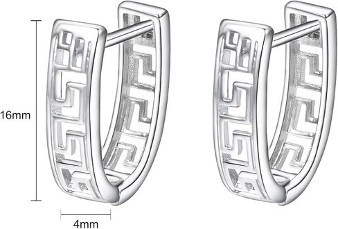 Huggie Hoop Greek Earrings For Women Unique 14K Gold Plated Cutout U Shaped Earrings Jewelry in Saudi Arabia