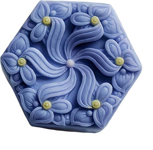 Hexagon Flower Silicone Soap Mold,DIY Chocolate Cake Molds,Aroma Plaster Diffuser Resin Craft Mould,Silicone Mold for Soap in Kuwait