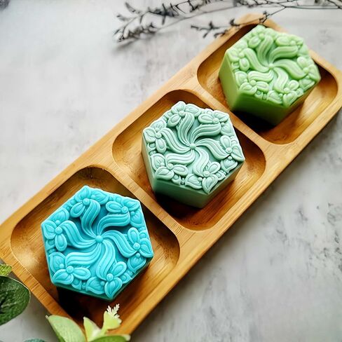 Hexagon Flower Silicone Soap Mold,DIY Chocolate Cake Molds,Aroma Plaster Diffuser Resin Craft Mould,Silicone Mold for Soap in Kuwait