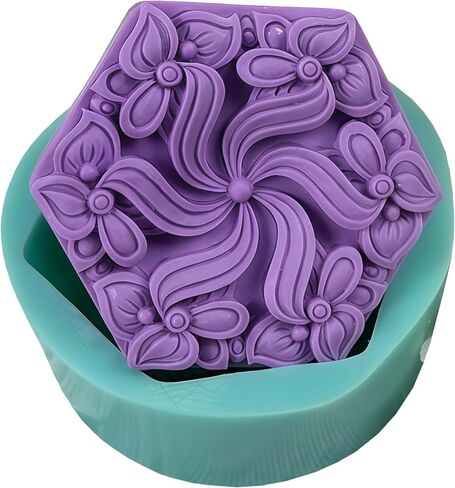 Hexagon Flower Silicone Soap Mold,DIY Chocolate Cake Molds,Aroma Plaster Diffuser Resin Craft Mould,Silicone Mold for Soap in Kuwait