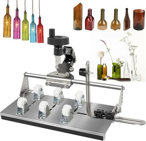 DLLCCM Wine Bottle Cutter - Upgraded Glass Bottle Cutter Set Glass Bottle Cutter for All Shapes, Wine Bottle Cutter Tools, Curved Glass Cutting Tool for Round and Square Bottles, Bottle DIY Craft Kit in Saudi Arabia