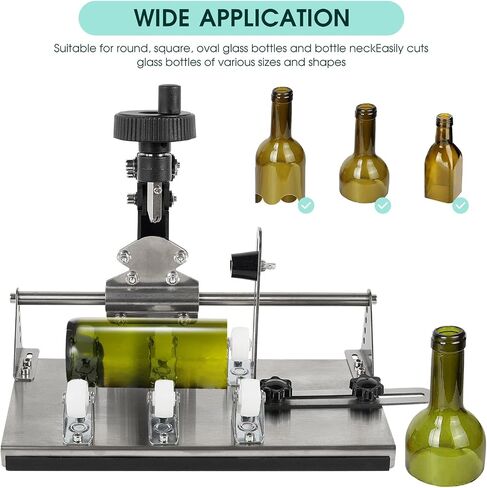 DLLCCM Wine Bottle Cutter - Upgraded Glass Bottle Cutter Set Glass Bottle Cutter for All Shapes, Wine Bottle Cutter Tools, Curved Glass Cutting Tool for Round and Square Bottles, Bottle DIY Craft Kit in Saudi Arabia