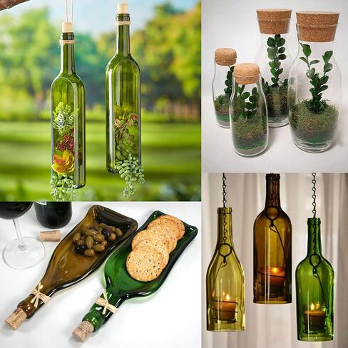 DLLCCM Wine Bottle Cutter - Upgraded Glass Bottle Cutter Set Glass Bottle Cutter for All Shapes, Wine Bottle Cutter Tools, Curved Glass Cutting Tool for Round and Square Bottles, Bottle DIY Craft Kit in Saudi Arabia