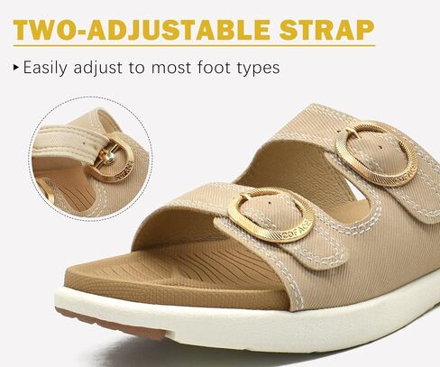 COFACE Womens Orthotic Slides Comfort Plantar Fasciitis Arch Support Slip on Flat Sandals Ladies Soft Cushion Fashion Yoga Mat Slippers With Adjustable Straps in Kuwait