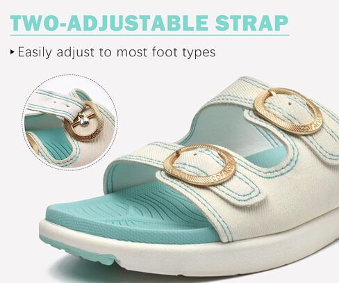 COFACE Womens Orthotic Slides Comfort Plantar Fasciitis Arch Support Slip on Flat Sandals Ladies Soft Cushion Fashion Yoga Mat Slippers With Adjustable Straps in Saudi Arabia