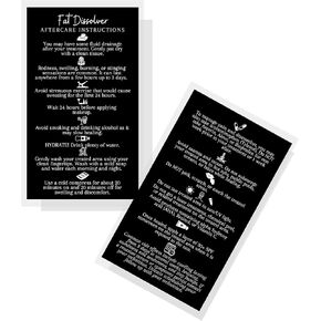 Boutique Marketing LLC FAT SONCESS HYALURON PEN BENCENTER CARMENT | 50 حزمة | Physical Printed 2 × 3.5 بوصة حجم بطاقة العمل | أسود مع تصميم أبيض
