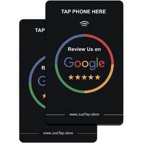 بطاقة TAP NFC لتوافق مراجعة Google ، ردود الفعل والتصنيفات الفورية واحدة ، Black (حزمة)