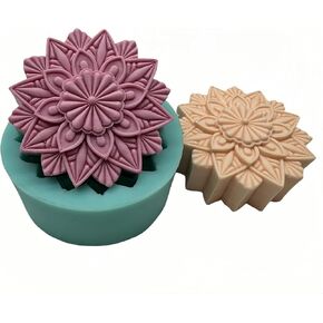 Hexagon Flower Silicone Soap Mold,DIY Chocolate Cake Molds,Aroma Plaster Diffuser Resin Craft Mould,Silicone Mold for Soap
