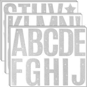 155 Pcs 15 Sheets Glitter Bulletin Board Letters 4 Inch Letter Stickers for Poster Board Stick on Letters for Bulletin Board Display Classroom School Home Decor(Green)