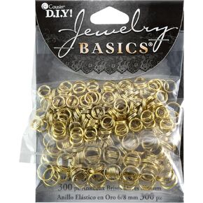 Cousin Jewelry Basics 300-Piece Split Ring, Gold, 6/8mm
