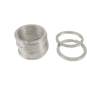 Yueton Pack of 50pcs 1in Metal Flat Split Rings Key Ring حامل المفتاح KeyFob Connector Keyyring keyring