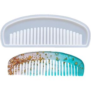 Katutude Comb Silicone Mould Diy Comb Combs Mork Silicone Mould Easy إطلاق راتنجات السيليكون القابلة لإعادة الاستخدام ، 21.8 سم × 6.1 سم (حجم القالب) ، النمط 2 ، Ltzessus015932