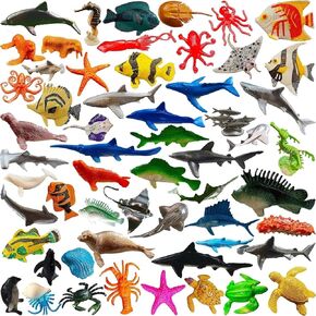56 PCS SEA SEA SEACISTION Plastic Ocean Animal Sea CreatureTurtle for Tool Tool Toppers Toppers Descit Decor Accessories