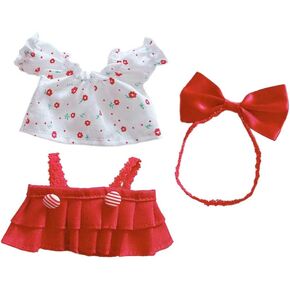 Niannyyhouse 20cm Plushie Doll Accessories Red Headwear Straps Skirt قميص زهرة 8in دمية