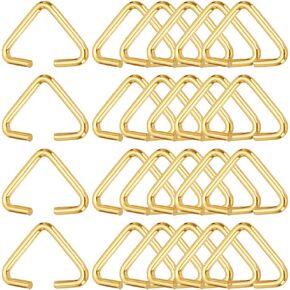 1 Box 1000Pcs Iron Triangle Rings Gold Open Jump Ring Bulk 10mm Pinch Clip Bails Hang Drops Metal Clasp Connectors Link Split Ring for Jewelry Findings Earrings Bracelet Necklace DIY Craft