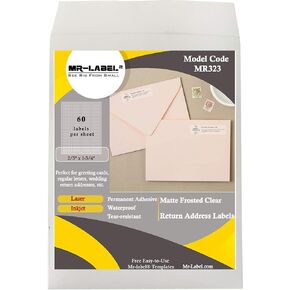 MR -LABEL 2/3 "X 1-3/4" ملصقات عنوان إرجاع غير لامع - مقاوم للماء - مقاوم للدموع - لطابعة الحبر والليزر - لاصق دائم (1500 ملصقات)