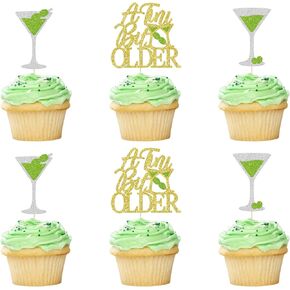 24Pcs A Tini Bit Older Cupcake Toppers, Martini Themed Party Decorations, Martini Birthday Decor
