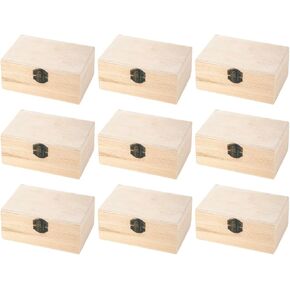 12pcs عتيقة الصنوبر الخشبية الصنوبر مربع تخزين مع غطاء مفصلي ووكبوس الأمامي ، 5.8x3.8x2.5 بوصة مربع صغير مربع صندوق خشبي ريفي للفنون الفنون والهوايات الحرف والمنزل ديكور المنزل