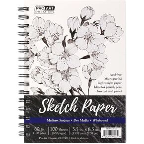Pro Art Premium Sketch Paper Pad 5.5 "× 8.5" 100 ورقة ، 60#، الأسلاك ، كتاب رسم ، كراسة رسم ، لوحة رسم ، لوحة الرسم ، كتاب فني ، ورقة ، كراسة رسم لصالح