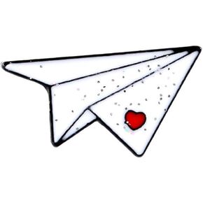 Danlingjewelry 5pcs Paper Paper Plane Pins المينا الحمر