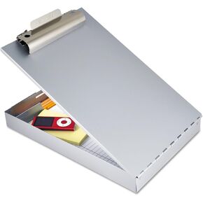 Saunders Redi-Rite Aluminum Storage Clipboard, 1" Clip Capacity, Holds 8.5 x 11 Sheets, Silver