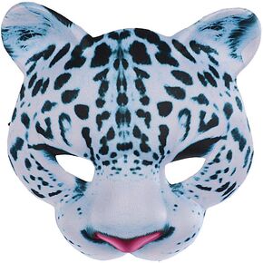 1PCS Halloween Leopard Mask Animal Cheetah Mask Masquerade Cat Mask for Halloween Christmain Birthday Festival Holiday Bar Cosplay Party Supplies Up Cost Up Assume (White)