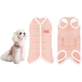 Tony Hoby Dog Pajamas Summer Dog Shirt Onesie Recovery Suit Olcyfeless Puppy Phemsuit Assume with 5-Snap Button ، Soft Strawberry Print Pet Cloths for Small Dogs (Pink ، Medium)