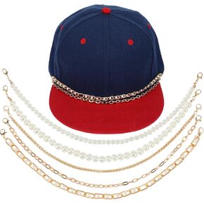 5 PCS Trucket Hat Chains Decoration for Women Man Metal Chains Scains Bulk Trucket Hat Charms for Mesh Baseball Caper Hat Phone Parse