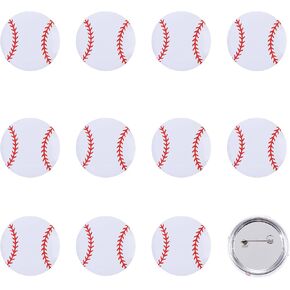 12 PCS Baseball Buttons Dins-1.97inch Round Round Little Hat Pin ، وملحقات سحر البيسبول ، والقبعة ، وملحقات الأكياس للاعبين والمشجعين