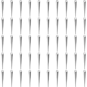 50Pcs Conoid Charms, Stainless Steel Spike Charms Antique Silver Tibetan Vintage Style Goth Charm Pendants Bulk for Jewelry Making Charm Women DIY Necklaces Bracelets Crafts