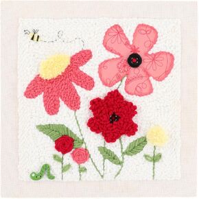 Kimberbell Punch Needle Kit – Punch Needle in Bloom - DIY Embroidery Set with Tool, Yarn, Monks Cloth, Frame, Embellishments & Reusable Project Bag – Beginner-Friendly