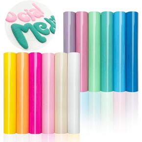 12pcs dueuioe نفخة فينيل نقل حرارة 12x10 ، نقل حرارة الفينيل نفخة لبلوزات tshirts القبعات ثلاثية الأبعاد فينيل نفخة ، مثالية لمشاريع HTV الحرفية ، سهلة الاستخدام فينيل حرارة نفخة