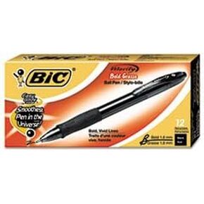 BIC VELOCITY POIRTORE RECRANCERABLE ، حبر أسود ، غامق ، عشرات