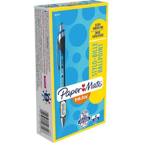 Paper Mate InkJoy 550RT Retractable Ballpoint Pens, Medium Point, Blue, Box of 12 (1951344)