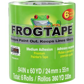 Frogtape Painters Multi-Surface Painters مع Paintblock ، عرض 1 بوصة (0.94 بوصة. × 60 ياردة) ، التصاق متوسط ​​، أخضر ، 6 لفات (240659)