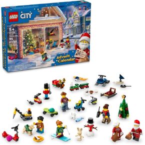 LEGO City 2024 Advent Calendar, Holiday Countdown Gift for Ages 5 and Up, 24 Surprises for Kids, Fun Miniature Christmas Figures with Festive Sweaters, Santa and Mrs. Claus Minifigures, 60436
