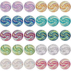 Sunnyclue 1 Box 150pcs 12mm جولة شقة الظهر الكابوشونات راتنجات قبة كابوشون فو ، Druzy Cameo Shinny Scrapbooks زخرفة كابوشون بلوك لصواني الإطار مجوهر