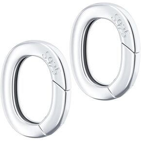 2 PCS 925 Clasp sterling Silver Oval Lobster Clasp ، راجع ربيع حلقات Clasp Carabiner ، مُحسّن لقلادة قصور ، لصنع المجوهرات في Anklet.