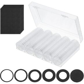 Patikil Coin Snap Holder ، 100 Coin Coin Case Roughter مع مربع منظم مناسب 17/20/22/27/37 ملم لمستلزمات جمع جامعي ، حشية الرغوة الزرقاء