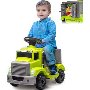Hetoy Ride On Truck ، و 6 V Kids Electric Car مع تخزين تحت المقعد ، والموسيقى ، والمصابيح الأمامية ، و 5 مصابيح LED ، وركوب السيارة الكهربائية التي تعمل بالبطارية على الأطفال الصغار ، والوردي الفاتح