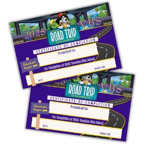 2025 VBS Trip Certificate of Complete 50pk 6x9 "Account Bible School Awers