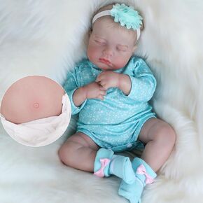 Wooroy واقعية Reborn Baby Baby Dolls Girl - 20 بوصة نابض بالحياة حديثي الولادة الكامل الجسم فينيل نائم على الحياة الحقيقية دمية الطفل ، هدية دمية سيليكون مصنوعة يدويًا تشريحيًا للأطفال من العمر 3+