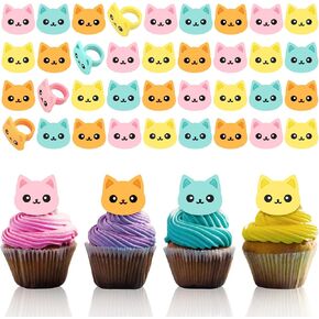 Chuangdi 48 قطع التخرج أقوال قبعة Cupcake Rings 2025 تهانينا Grad Cupcake Toppers Rings Black Hat Cake Decorations for Treauation Party Supplies ، 4 Styles