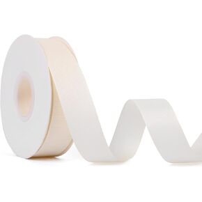 3/4 "شريط Grosgrain العريض 3/4 بوصة × 75 قدمًا للهدية ، يقدم ديكور العطلات مشاريع أقواس الصياغة (الفانيليا)