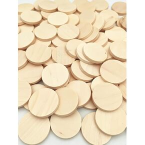 100pcs شرائح خشبية طبيعية 1.6 بوصة فارغة مستديرة الأقراص الخشبية غير المكتملة دوائر خشبية فارغة الحلي الخشبية لحرف DIY