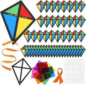 24 مجموعة من Suncatcher Kite Craft VBS Breaker Rock Paper Paper Decoration الزجاج DIY Make Your Kite For Window Classs Crafts Art Project