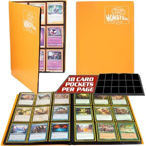 Monster 9 Pocket Trading Card Binder-ألبوم Orange غير لامع ، مضاد للسرقة ومضادة TCG Protection W.